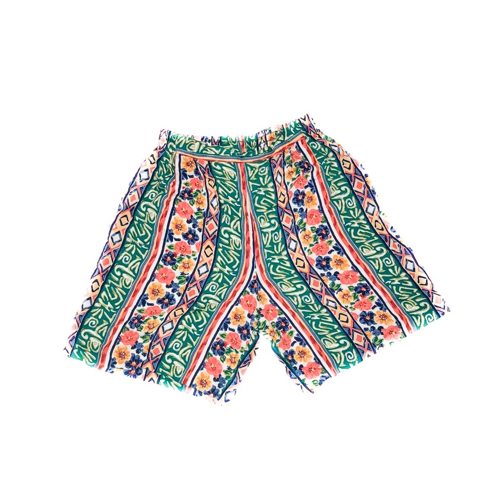VINTAGE — FLORAL/TRIBAL Pattern High Waist Shorts